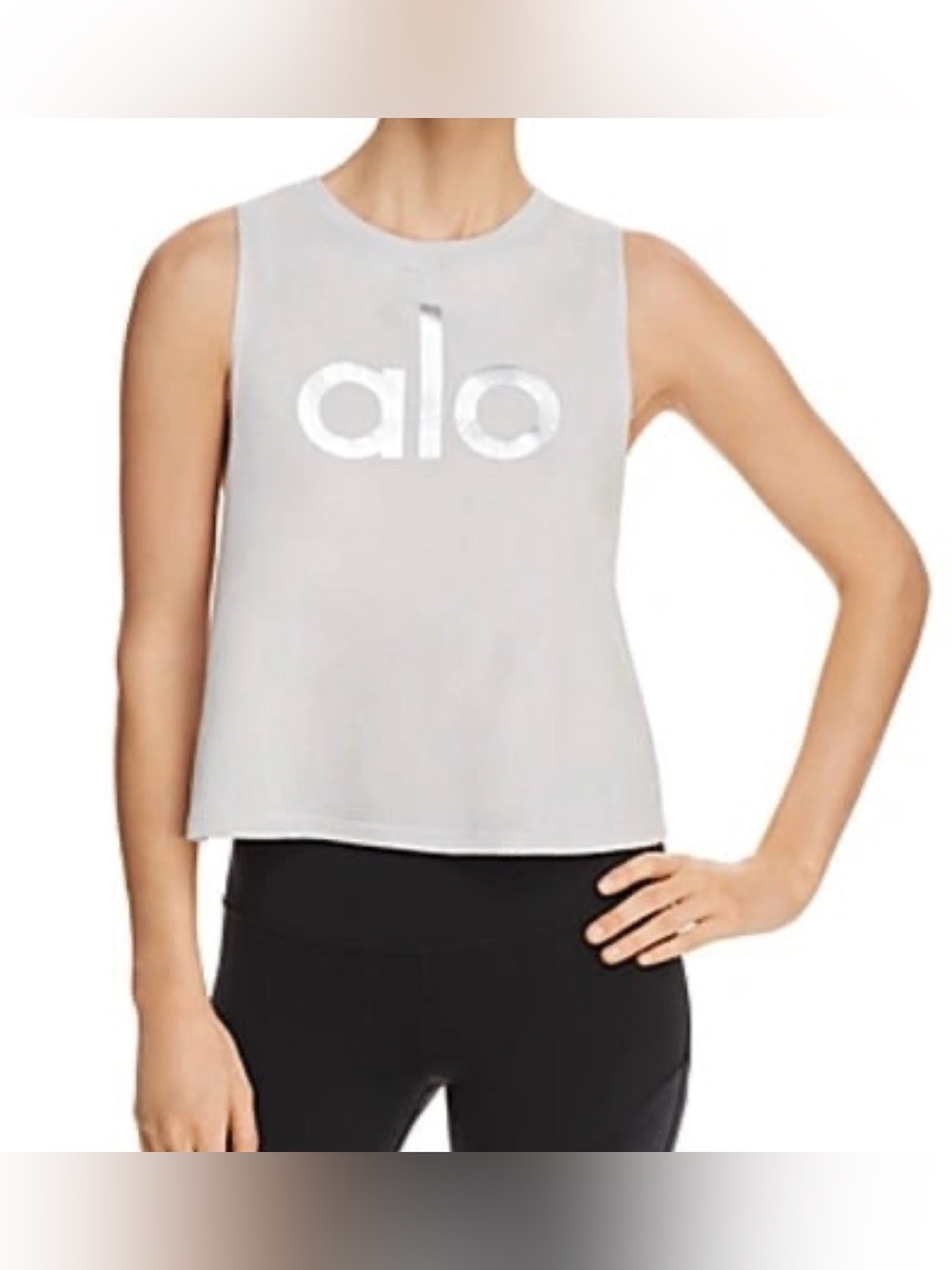 Alo Yoga Signature Cropped Logo Tank NWOT